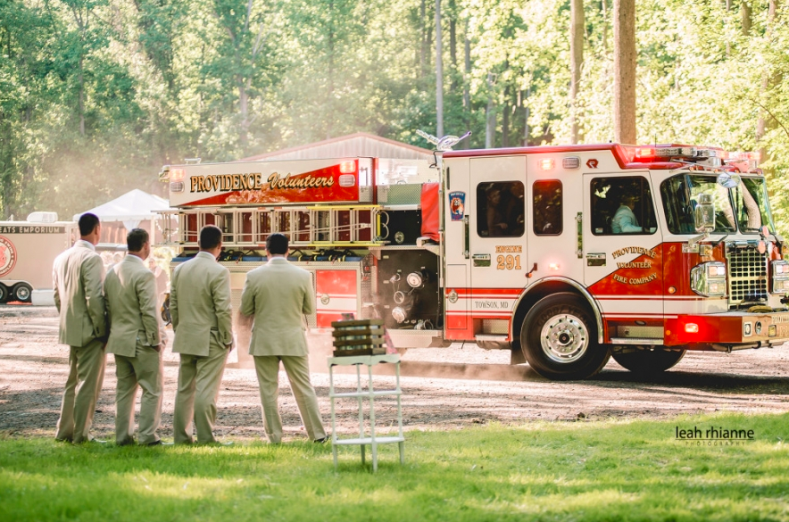 Did we mention the bride’s firetruck entrance!?