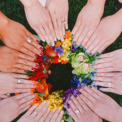 Rainbow Nails || Moore and Co Event Stylists || Photo Credit: via popsugar.com