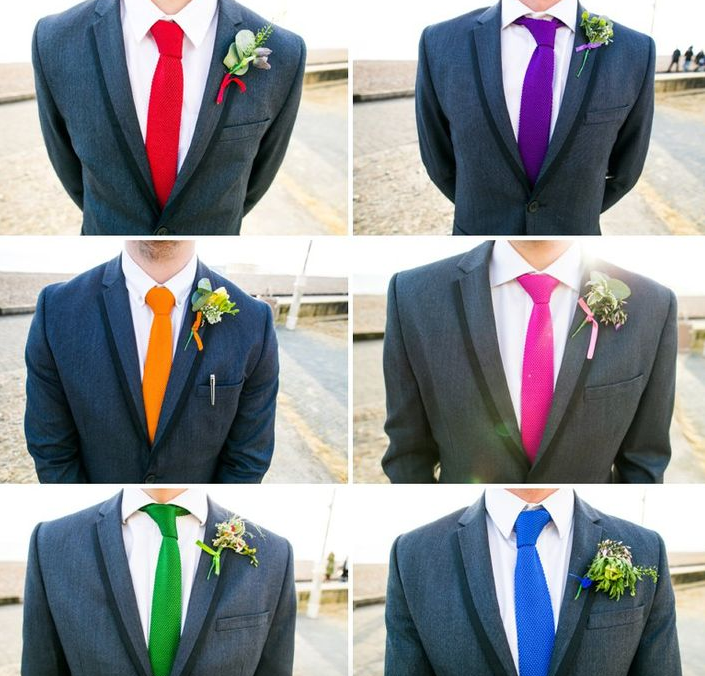 Rainbow Ties || Moore and Co Event Stylists || Photo Credit: via rockmywedding.com