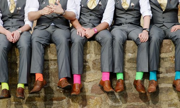Rainbow Socks || Moore and Co Event Stylists || Photo Credit: weddingelation.com