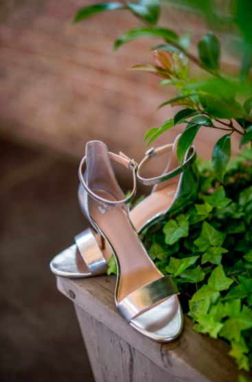 strappy silver sandal wedding shoes