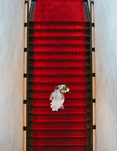 Sagamore Pendry Wedding Bride Walking Up Stairs
