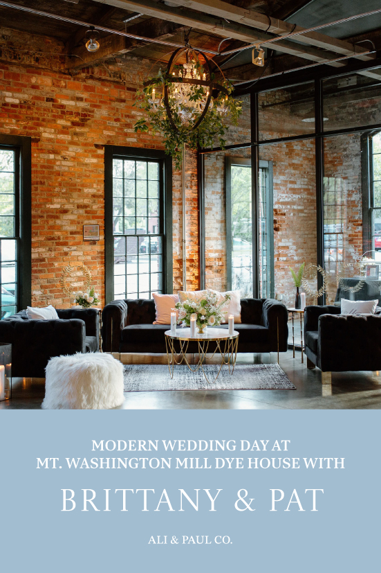 Modern Wedding Day at Mt. Washington Mill Dye House