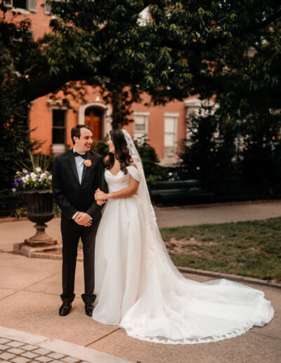 Romantic Couple Portrait Summer wedding at George Peabody Library