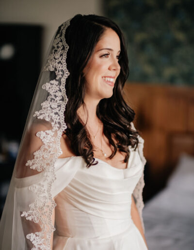 Bride Getting Ready Summer wedding at George Peabody Library